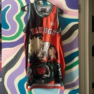 Hot Topic Bakugo Kids Jersey - Red, Black, and Green